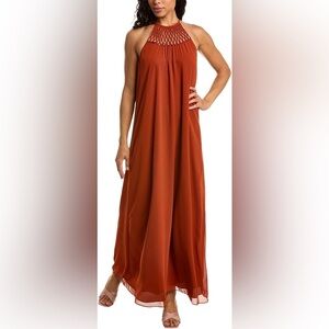 Trina Turk Halter Maxi Dress Rust
